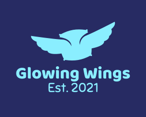 Blue Pillow Wings logo design