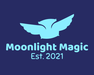 Nighttime - Blue Pillow Wings logo design
