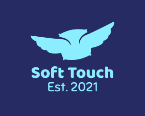 Soft - Blue Pillow Wings logo design