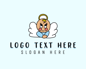 Wings - Cute Baby Angel logo design