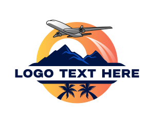 Mountain - Airplane Travel Trip logo design