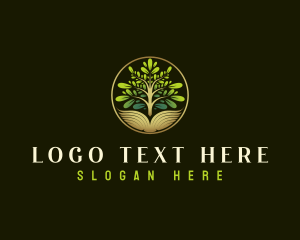 School - Academic Book Tree logo design