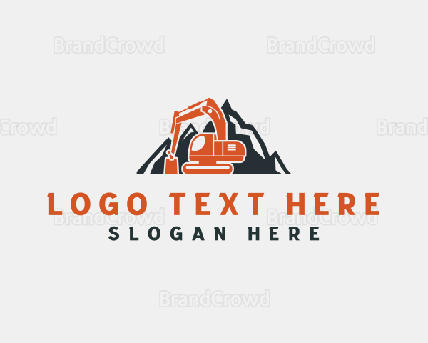 Mountain Excavator Mining Machinery Logo