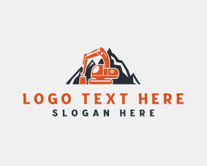 Mining - Mountain Excavator Mining Machinery logo design