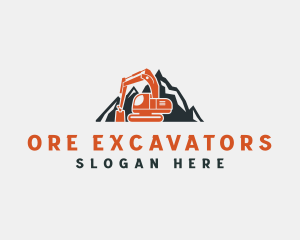 Mountain Excavator Mining Machinery  logo design