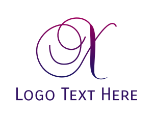 Script - Violet Script X logo design