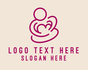 Mother - Magenta Mom Breastfeeding logo design