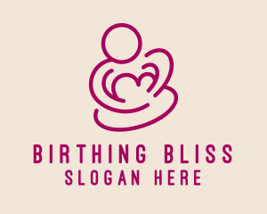 Midwife - Magenta Mom Breastfeeding logo design