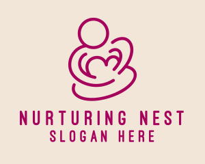 Magenta Mom Breastfeeding logo design