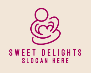 Magenta Mom Breastfeeding logo design