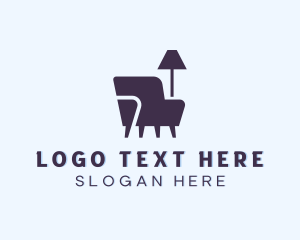 Chair Lamp Furniture logo design