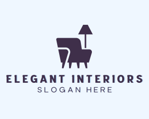 Chair Lamp Furniture logo design