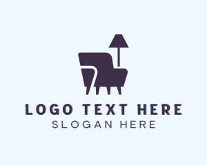 Interior Designer - Chair Lamp Furniture logo design