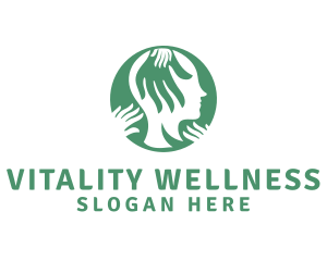 Green Wellness Head  logo design