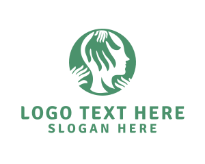 Human - Green Wellness Head logo design