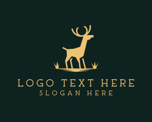 Horn - Gold Deer Antler logo design