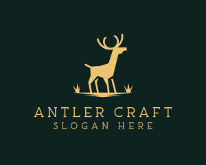 Gold Deer Antler logo design