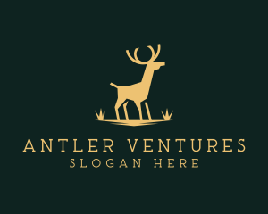 Antler - Gold Deer Antler logo design