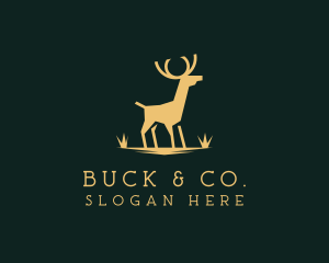 Gold Deer Antler logo design