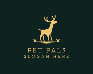 Gold Deer Antler logo design