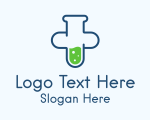 Experimentation - Test Tube Cross logo design
