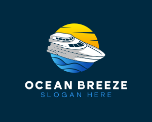 Cruising - Sunset Sea Yacht logo design
