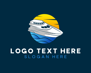 Travelling - Sunset Sea Yacht logo design