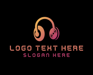 Club Dj - Music Headphones DJ logo design