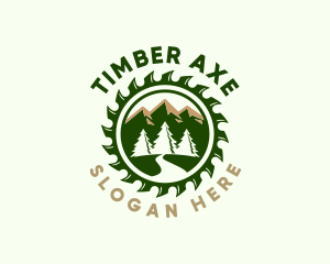 Lumber Tree Sawmill logo design