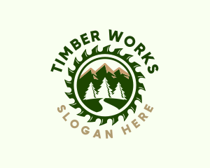 Lumber Tree Sawmill logo design