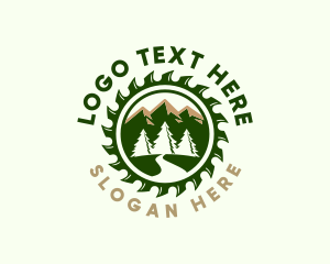 Log - Lumber Tree Sawmill logo design