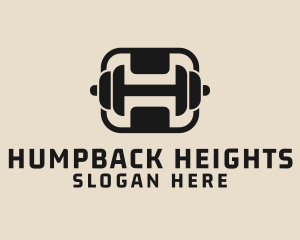 Gym Dumbbell Letter H logo design