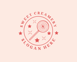 Lollipop Candy Sparkle logo design