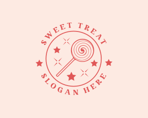 Lollipop Candy Sparkle logo design