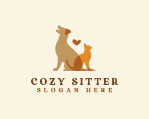 Pet Cat Dog Sitter logo design