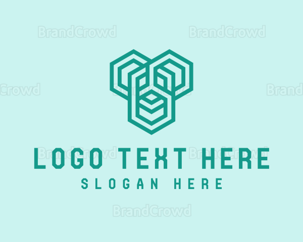 Geometric Link Hexagon Logo