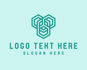 Architectural - Geometric Link Hexagon logo design