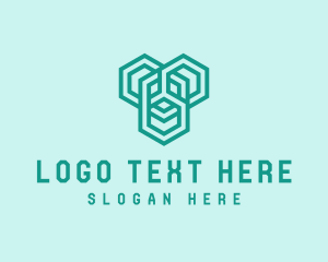 Geometric Link Hexagon Logo