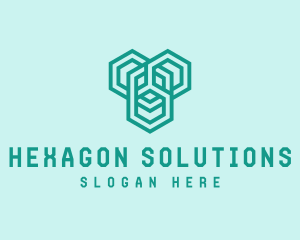 Hexagon - Geometric Link Hexagon logo design