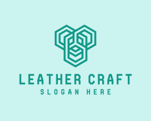 Geometric Link Hexagon logo design