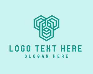 Geometric Link Hexagon Logo