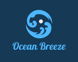 Round Ocean Waves logo design