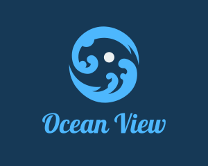 Round Ocean Waves logo design