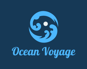 Round Ocean Waves logo design