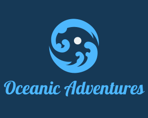 Round Ocean Waves logo design