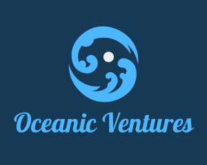 Round Ocean Waves logo design