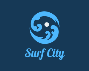 Round Ocean Waves logo design