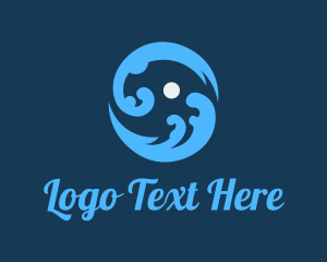 Beach - Round Ocean Waves logo design