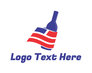 America - USA Wine Bottle logo design