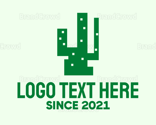 Modern Cactus Building Logo